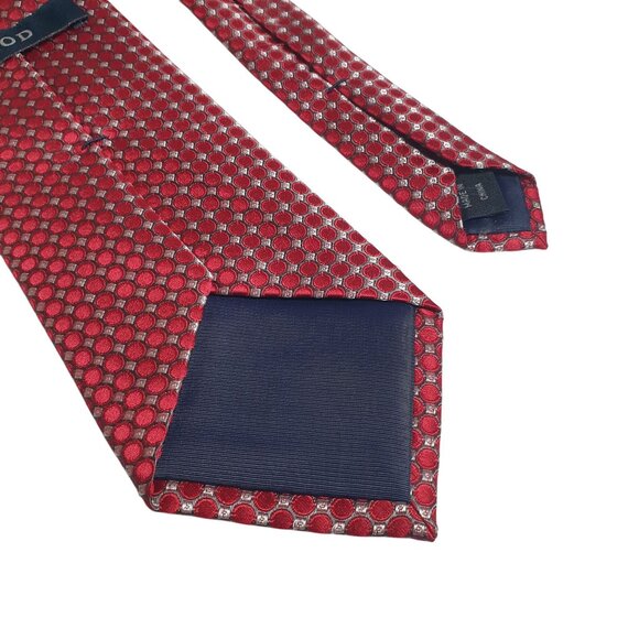 Izod Vintage Red & Silver Geometric Necktie - Picture 5 of 5